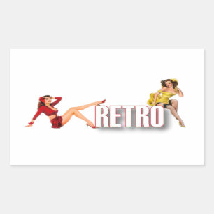 Die RETRO Marke Rechteckiger Aufkleber