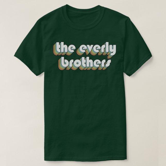 Die Retro-Rainbow-Typografie der Everly Brothers v T-Shirt (Design vorne)
