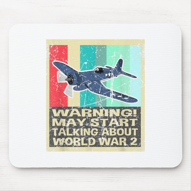 Die Retro-Warnung kann beginnen, über WW2 Shirt Wo Mousepad (Vorne)