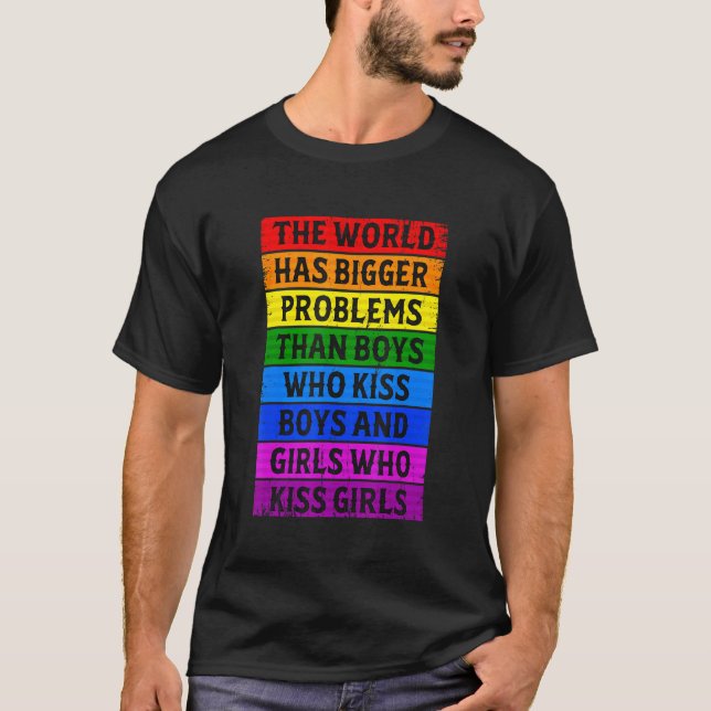 Die Retro-Welt hat größere Probleme als Gay Lesbi T-Shirt (Vorderseite)