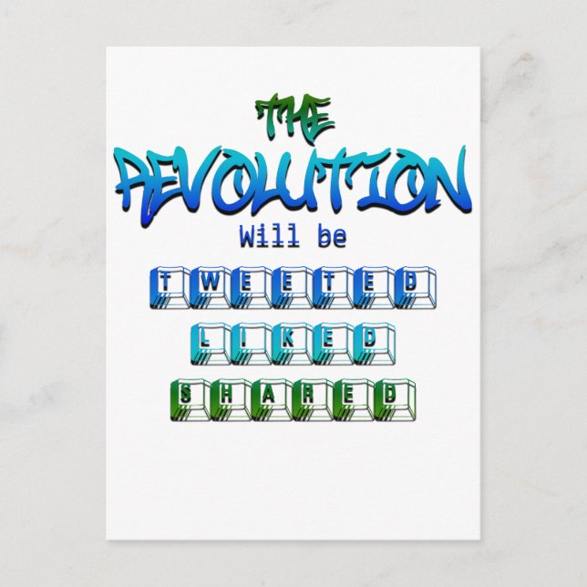 Die Revolution wird als gemeinsam getweetet (Ver.2 Postkarte (Vorderseite)
