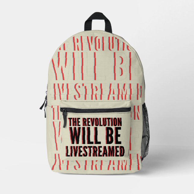 Die Revolution wird in einen neuen Rahmen gestellt Bedruckter Rucksack (Vorderseite)