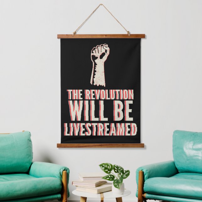 Die Revolution wird in einen neuen Rahmen gestellt Wandteppich Mit Holzrahmen (Wohnzimmer)