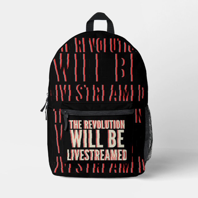 Die Revolution wird live übertragen Bedruckter Rucksack (Vorderseite)