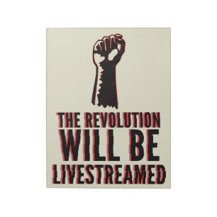Die Revolution wird live übertragen Notizblock