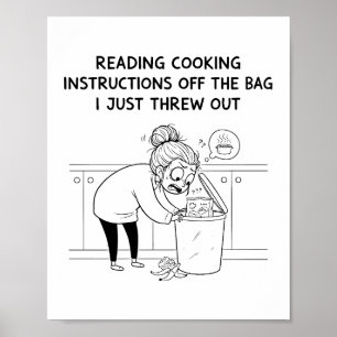 Die Rezept-Reue-Minimalist-Küchen-Comic Poster
