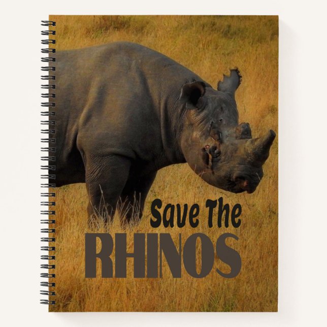 Die Rhinos gerettet Notizbuch (Vorderseite)