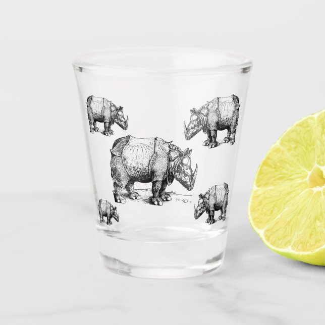 Die Rhinozeros        Schnapsglas (Vorderseite)
