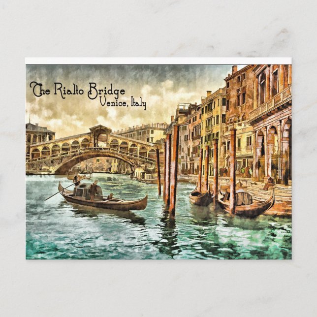 Die Rialto-Brücke Postkarte (Vorderseite)