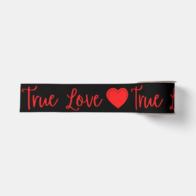 Die Ribbon der wahren Liebe Rotes Valentin Ripsband (Vorderseite)