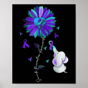 Die Ribbon-Sonnenblume der Woche zur Prävention vo Poster