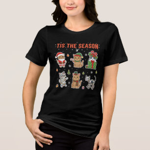 Die richtige Weihnachtszeit Süße Katzen-Truppe Wei Tri-Blend Shirt