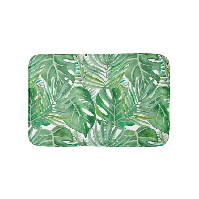 Die riesigen Blätter von Palmen und Monstera Badematte (Vorderseite)