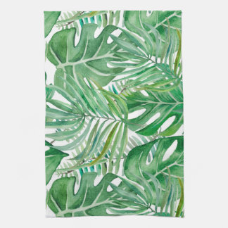 Die riesigen Blätter von Palmen und Monstera Geschirrtuch
