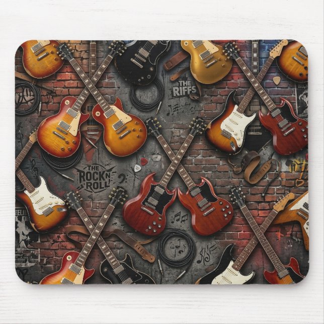 Die Riffs: Vintage-Elektrogitarre Mousepad (Vorne)