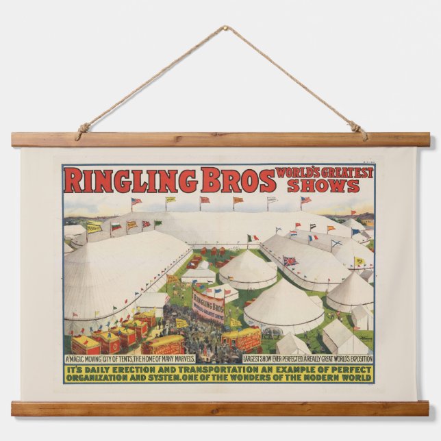 Die Ringling Bros. Zirkus Wandteppich Mit Holzrahmen (Vorne)