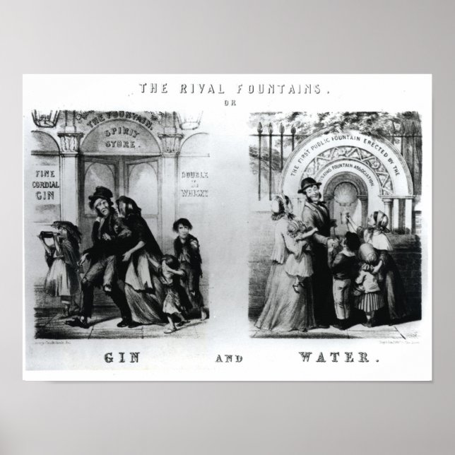 Die rivalisierenden Brunnen oder das Gin und Wasse Poster (Vorne)