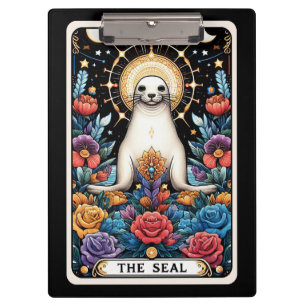 Die Robben-Spirit-Animal-Tarotkarte Mystischer O Klemmbrett