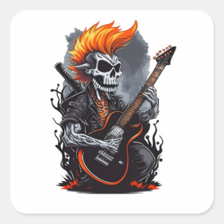 Die Rock-Sticker und -Labels Quadratischer Aufkleber