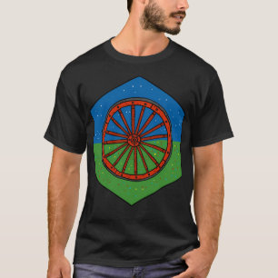 Die romanische Fahne mit Sternen und Blume. T-Shirt