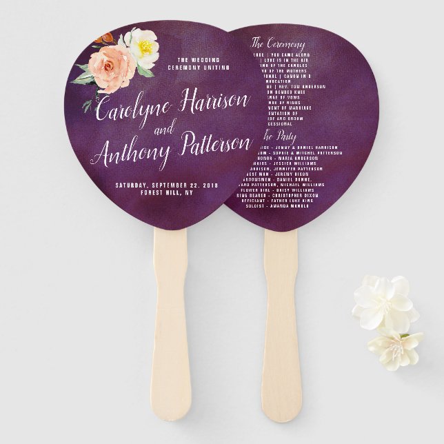 Die Romantik der blühenden Hochzeitskollektion Fächer (Vorne und Hinten)