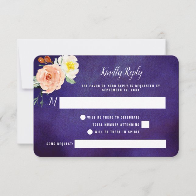 Die Romantik der blühenden Hochzeitskollektion RSVP Karte (Vorderseite)