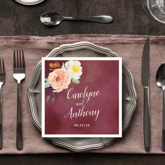 Die Romantik der blühenden Hochzeitskollektion Serviette (Von Creator hochgeladen)