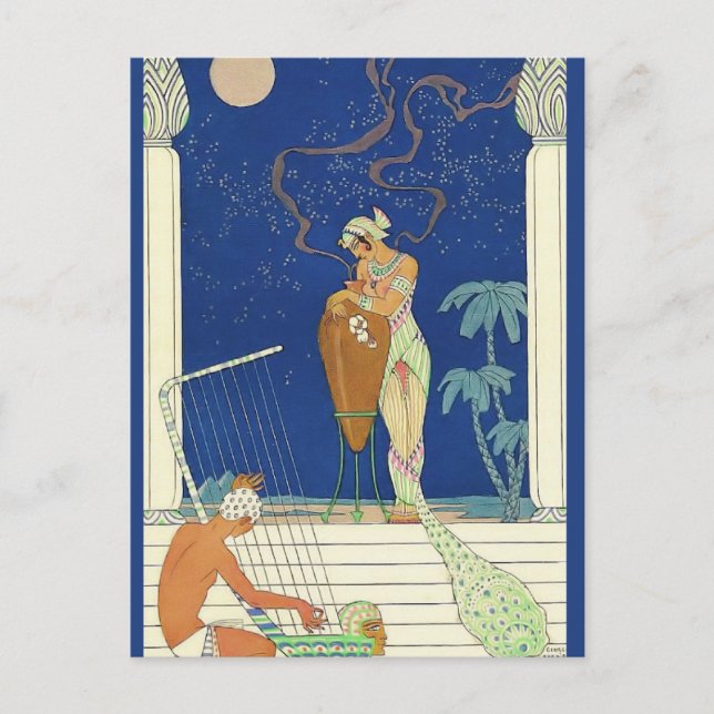 Die Romantik des Parfums Ägypten von George Barbie Postkarte (Vorderseite)