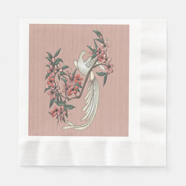 Die Romantik des Seidenpfirsichs Serviette (Vorderseite)