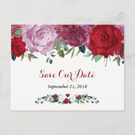 Die romantische Hochzeitskollektion der Blumen Ankündigungspostkarte