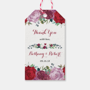 Die romantische Hochzeitskollektion der Blumen Geschenkanhänger