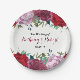 Die romantische Hochzeitskollektion der Blumen Pappteller