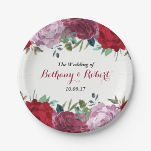 Die romantische Hochzeitskollektion der Blumen Pappteller