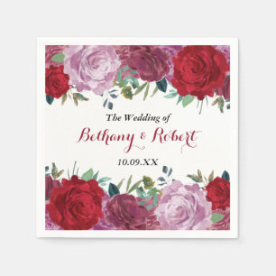 Die romantische Hochzeitskollektion der Blumen Serviette