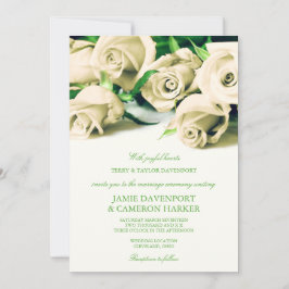 Die romantischen weißen Wedding Rosen laden ein Einladung