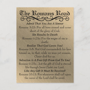 Die Römer Straße Sinner's Gebet Gold Black Postkarte