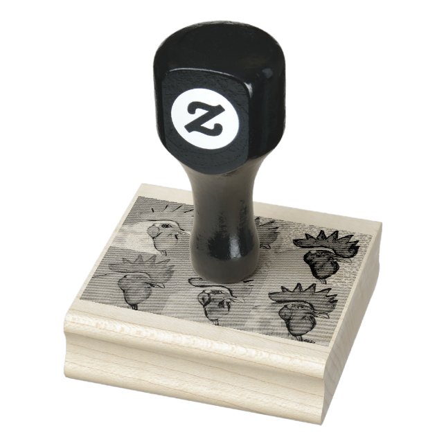 Die Rooster sind wild geworden! Gummistempel (Stempel)
