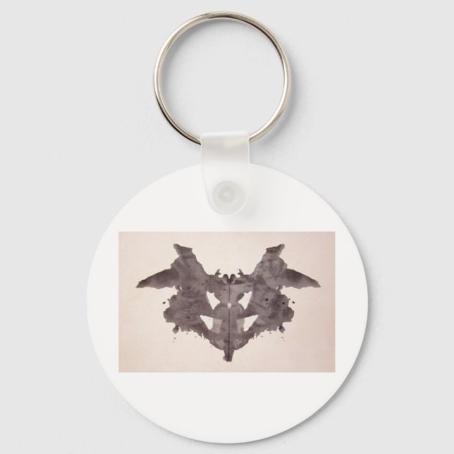 Die Rorschach-Prüfklotz-Platte 1 Bat, Moth Schlüsselanhänger (Vorderseite)