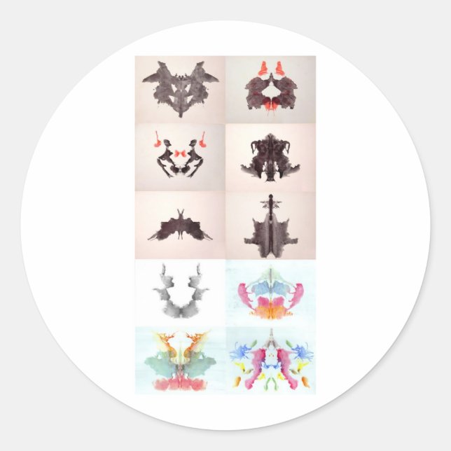 Die Rorschach-Prüftinte blockiert alle 10 Teller 1 Runder Aufkleber (Vorderseite)