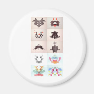 Die Rorschach Test-Tinte befleckt allen 10 Teller Magnet