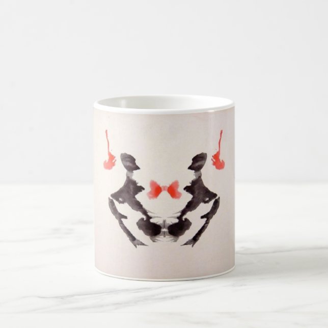 Die Rorschach Test-Tinte befleckt Platte 3 zwei Kaffeetasse (Mittel)