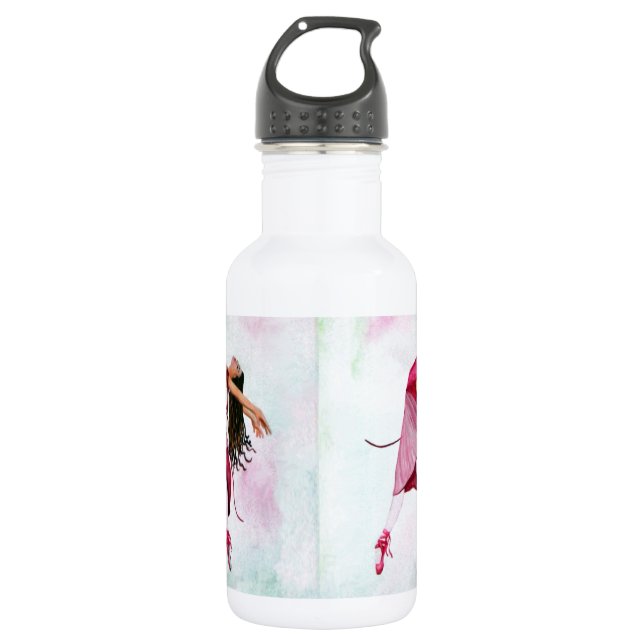 Die rosa Ballerina Edelstahlflasche (Vorderseite)