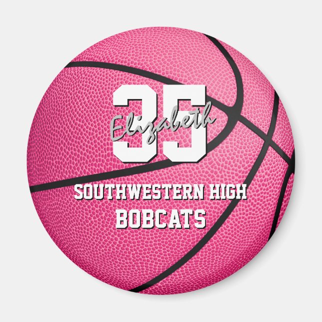 Die rosa Basketballmannschaft der Girl Magnet (Vorne)