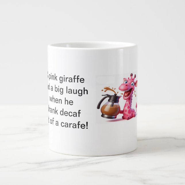 Die rosa Giraffe Jumbo-Tasse (Vorderseite)