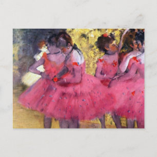 Die rosa Tänzerinnen, vor der Balletvorstellung vo Postkarte
