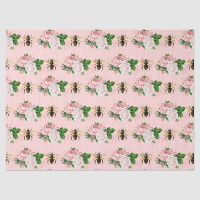 Die rosa und goldene Bienenreihe - Design 10 Seidenpapier (Vorderseite)