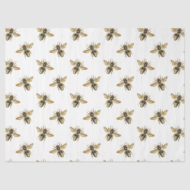 Die rosa und goldene Bienenreihe Design 11 Seidenpapier (Vorderseite)