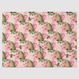 Die rosa und goldene Bienenreihe Design 11 Seidenpapier