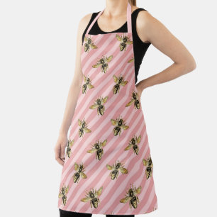 Die rosa und goldene Bienenreihe Design 12 Schürze
