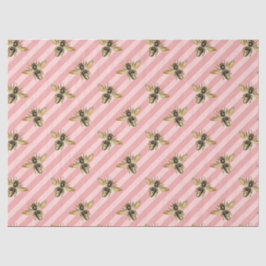 Die rosa und goldene Bienenreihe Design 12 Seidenpapier